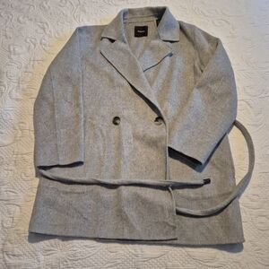 Theory Clairene D_luxe women's Small gray 90% wool 10% cashmere coat VVGUC